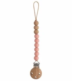 Mushie Silicone Pacifier Clip Eva - Powder