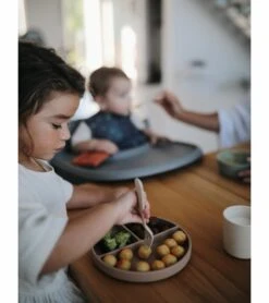 Mushie Silicone Suction Plate - Dried Thyme -Little Unicorn Store mushie silicone suction plate dried thyme 109