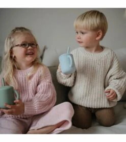 Mushie Silicone Training Cup + Straw - Blush -Little Unicorn Store mushie silicone training cup straw blush 104