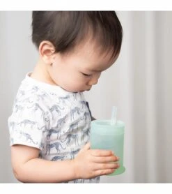 Olababy Training Cup With Lid + Straw - Coral -Little Unicorn Store olababy training cup with lid straw coral 85