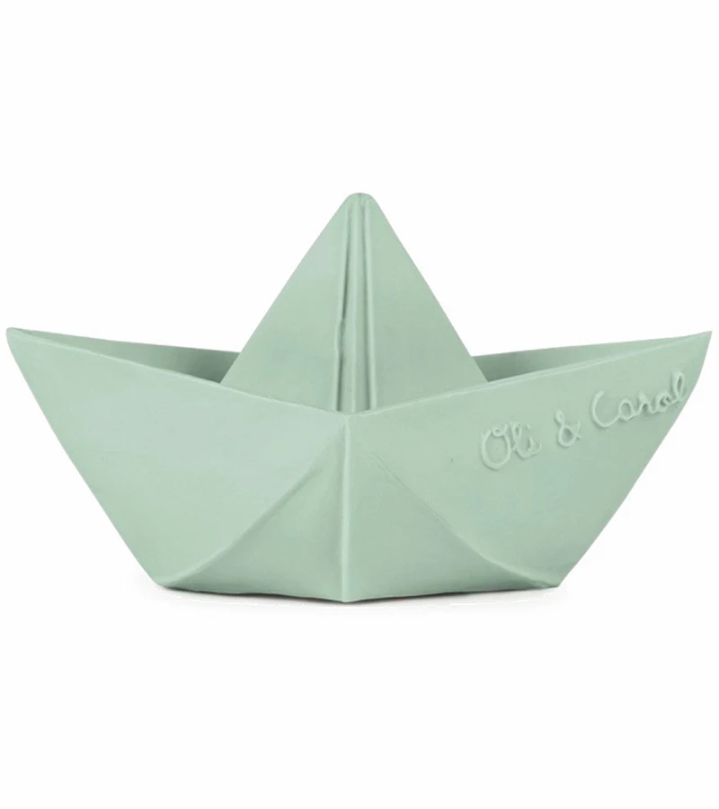 Oli & Carol Origami Boat Bath Toy - Mint 4 Oli & Carol Origami Boat Bath Toy - Mint - Image 2