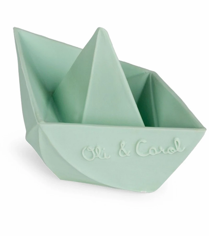 Oli & Carol Origami Boat Bath Toy - Mint 5 Oli & Carol Origami Boat Bath Toy - Mint - Image 3