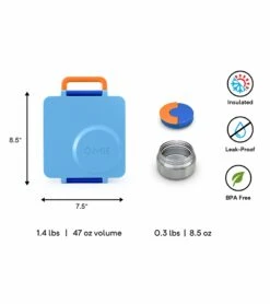 Omie Life OmieBox Bento Box - Blue Sky -Little Unicorn Store omie life omiebox bento box blue sky 124