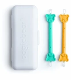 Oogiebear Infant Nose & Ear Cleaner Two Pack - Orange/Sea Foam With Case