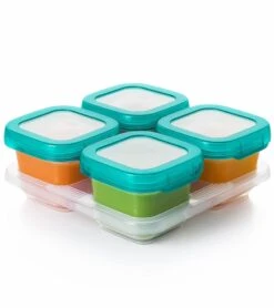 OXO Tot Baby Blocks Freezer Storage Containers, 6 Oz - Teal -Little Unicorn Store oxo tot baby blocks freezer storage containers 6 oz teal 83