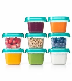 OXO Tot Baby Blocks Freezer Storage Containers, 6 Oz - Teal -Little Unicorn Store oxo tot baby blocks freezer storage containers 6 oz teal 84