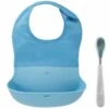 OXO Tot On-the-Go Bib & Spoon Set - Aqua -Little Unicorn Store oxo tot on the go bib spoon set aqua 264