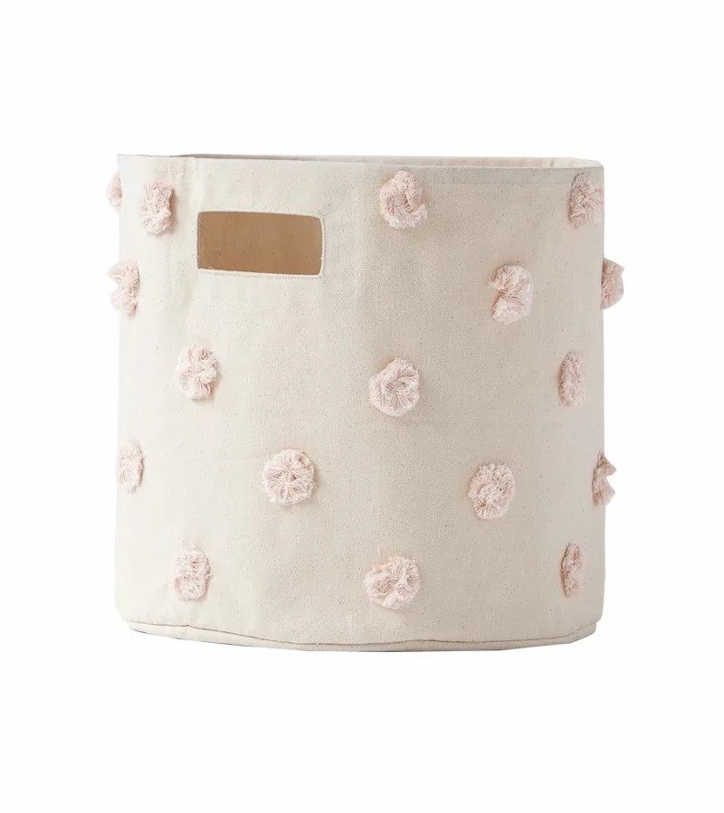 Petit Pehr Pom Pom Basket - Bin - Blush 3 Petit Pehr Pom Pom Basket - Bin - Blush