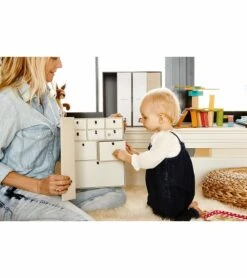 Savor "The Library" Baby Keepsake Box - Slate -Little Unicorn Store savor the library baby keepsake box slate 248