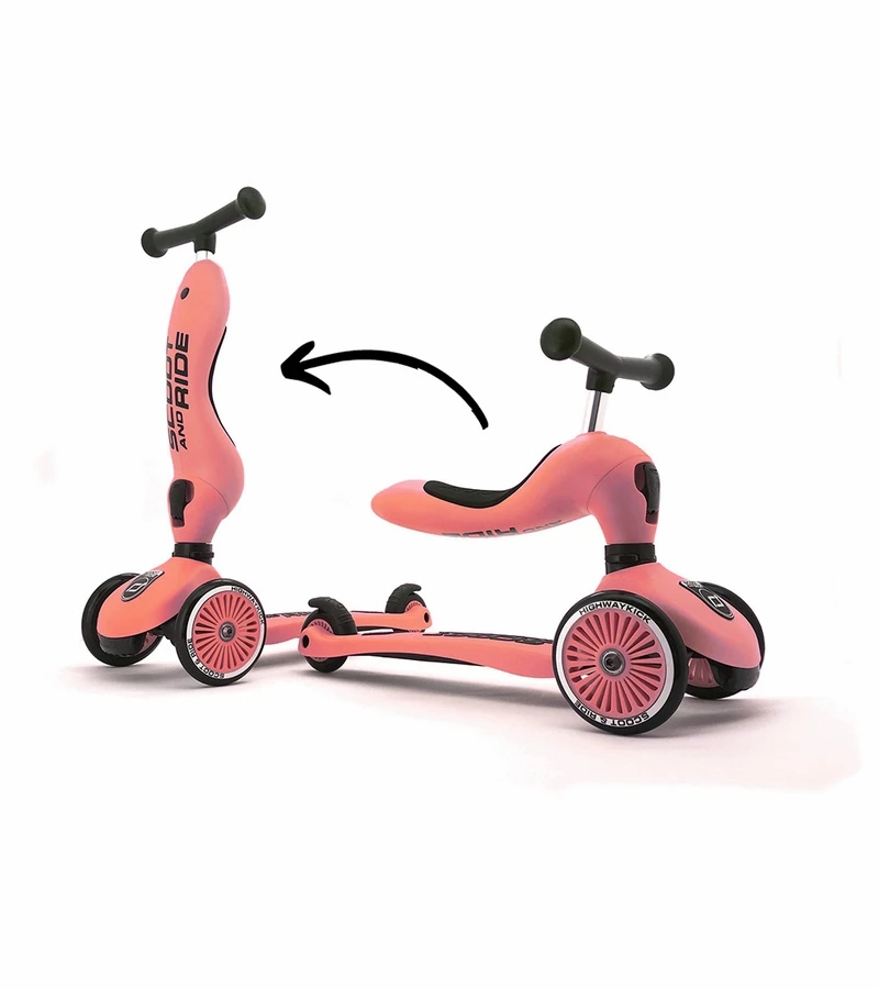 Scoot & Ride Highwaykick 1 Convertible Scooter - Peach 3 Scoot & Ride Highwaykick 1 Convertible Scooter - Peach