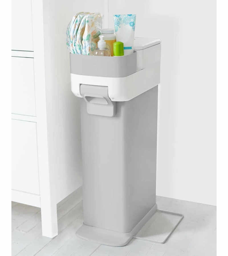 Skip Hop Nursery Style Diaper Pail - Grey 4 Skip Hop Nursery Style Diaper Pail - Grey - Image 2