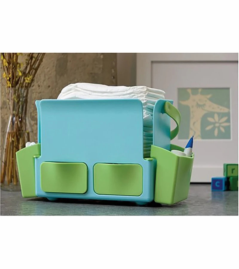 Skip Hop Toolbox Diaper Caddy - Sky Blue/Lime 4 Skip Hop Toolbox Diaper Caddy - Sky Blue/Lime - Image 2
