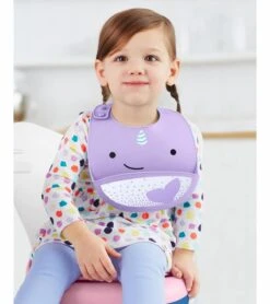 Skip Hop Zoo Fold & Go Silicone Bib - Narwhal -Little Unicorn Store skip hop zoo fold go silicone bib narwhal 114