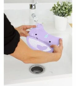 Skip Hop Zoo Fold & Go Silicone Bib - Narwhal -Little Unicorn Store skip hop zoo fold go silicone bib narwhal 115