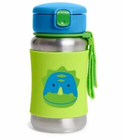 Skip Hop Zoo Stainless Steel Straw Bottle - Dino