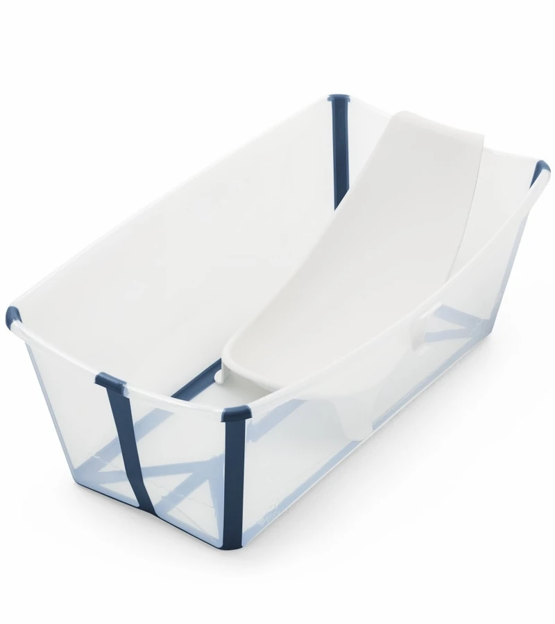 Stokke Flexi Bath Heat Sensitive Tub + Newborn Support - Transparent Blue 3 Stokke Flexi Bath Heat Sensitive Tub + Newborn Support - Transparent Blue
