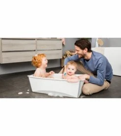 Stokke Flexi Bath X-Large Heat Sensitive - White -Little Unicorn Store stokke flexi bath x large heat sensitive white 123