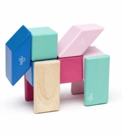 Tegu 24 Piece Magnetic Wooden Block Set - Blossom -Little Unicorn Store tegu 24 piece magnetic wooden block set blossom 151