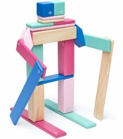 Tegu 24 Piece Magnetic Wooden Block Set - Blossom -Little Unicorn Store tegu 24 piece magnetic wooden block set blossom 153