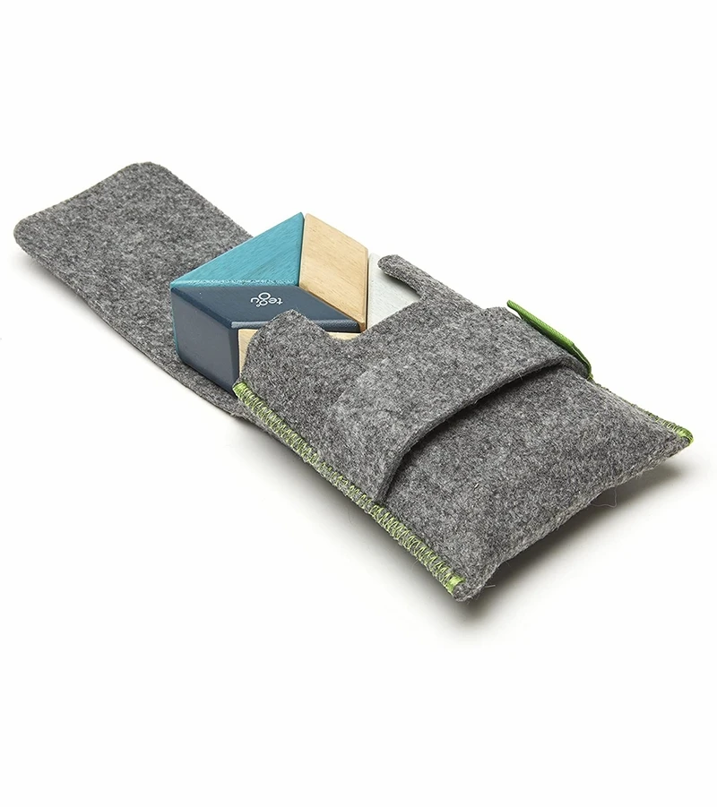 Tegu Pocket Pouch Prism 6 Piece Magnetic Blocks - Blues 4 Tegu Pocket Pouch Prism 6 Piece Magnetic Blocks - Blues - Image 2