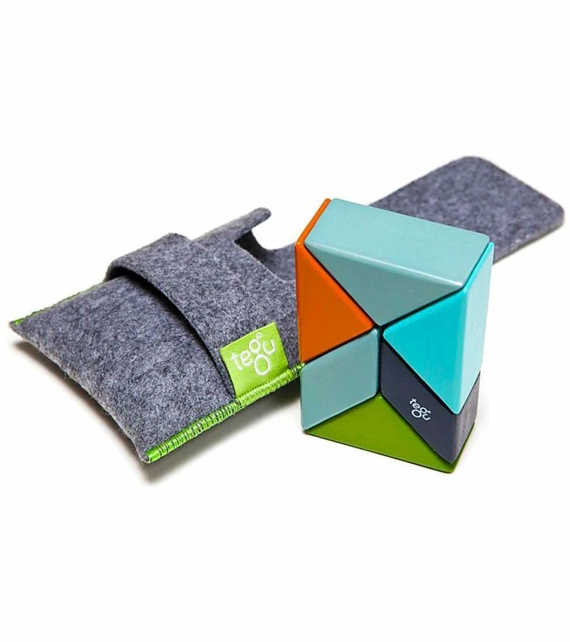 Tegu Pocket Pouch Prism 6 Piece Magnetic Blocks - Nelson 3 Tegu Pocket Pouch Prism 6 Piece Magnetic Blocks - Nelson