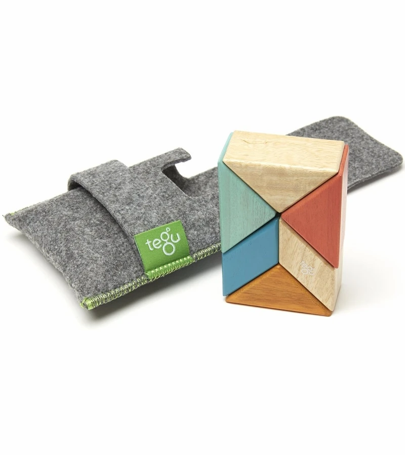 Tegu Pocket Pouch Prism 6 Piece Magnetic Blocks - Sunset 3 Tegu Pocket Pouch Prism 6 Piece Magnetic Blocks - Sunset