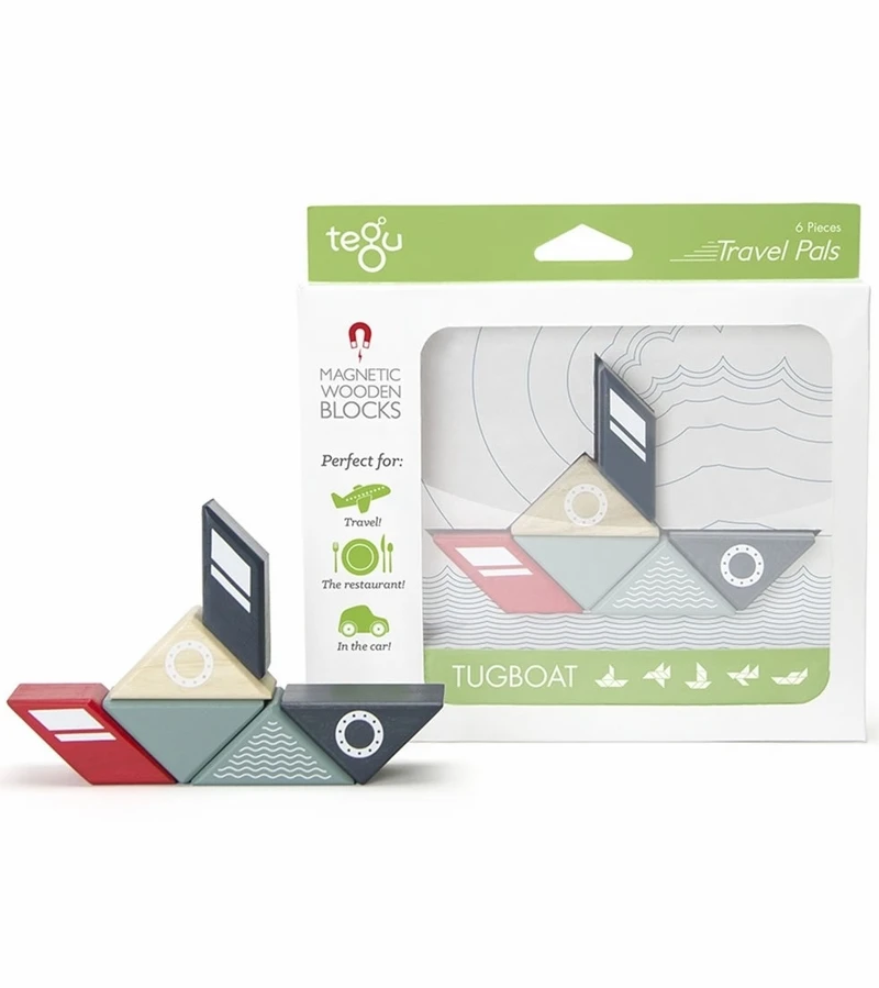 Tegu Travel Pals 6 Piece Magnetic Blocks - Tugboat 3 Tegu Travel Pals 6 Piece Magnetic Blocks - Tugboat