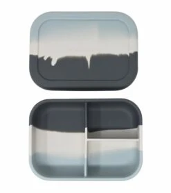 The Dearest Grey Silicone Bento Box - Blue Tie Dye
