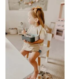 The Dearest Grey Silicone Bento Box - Blue Tie Dye -Little Unicorn Store the dearest grey silicone bento box blue tie dye 92