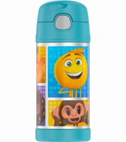 Thermos FUNtainer Vacuum Insulated Stainless Steel Straw Water Bottle 12oz - Emoji Movie
