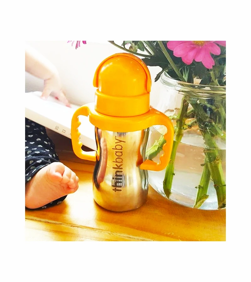 Thinkbaby Thinkster Of Steel 9 Oz Straw Cup - Orange 5 Thinkbaby Thinkster Of Steel 9 Oz Straw Cup - Orange - Image 3