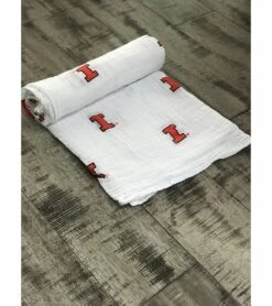 Three Little Anchors College Swaddle Blanket - Illinois Fighting Illini -Little Unicorn Store three little anchors college swaddle blanket illinois fighting illini 8
