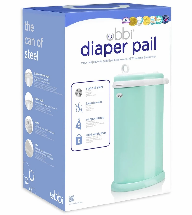 Ubbi® Ubbi Diaper Pail - Mint 5 Ubbi® Ubbi Diaper Pail - Mint - Image 3