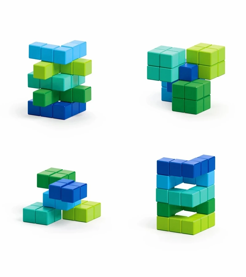 Ukidz PIXIO Abstract Series AMPHIBIO - 60 Magnetic Blocks In 5 Colors 4 Ukidz PIXIO Abstract Series AMPHIBIO - 60 Magnetic Blocks In 5 Colors - Image 2