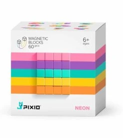 Ukidz PIXIO Abstract Series NEON - 60 Magnetic Blocks In 5 Colors