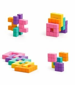 Ukidz PIXIO Abstract Series NEON - 60 Magnetic Blocks In 5 Colors -Little Unicorn Store ukidz pixio abstract series neon 60 magnetic blocks in 5 colors 129