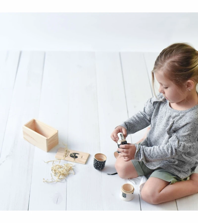 Wee Gallery Nesting Dolls - Black And White Animals 4 Wee Gallery Nesting Dolls - Black And White Animals - Image 2