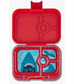 Yumbox Leakproof Bento Lunchbox, Panino - Wow Red / Shark Tray