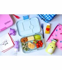 Yumbox Original Leakproof Bento Lunchbox, 6 Compartment - Hazy Gray / Paris Tray -Little Unicorn Store yumbox original leakproof bento lunchbox 6 compartment hazy gray paris tray 12