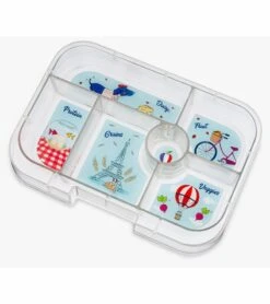 Yumbox Original Leakproof Bento Lunchbox, 6 Compartment - Hazy Gray / Paris Tray -Little Unicorn Store yumbox original leakproof bento lunchbox 6 compartment hazy gray paris tray 9