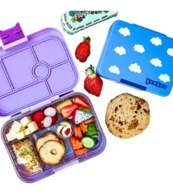 Yumbox Original Leakproof Bento Lunchbox, 6 Compartment - Lulu Purple / Paris Tray -Little Unicorn Store yumbox original leakproof bento lunchbox 6 compartment lulu purple paris tray 11