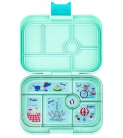 Yumbox Original Leakproof Bento Lunchbox, 6 Compartment - Serene Aqua / Paris Tray