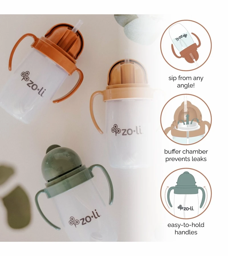 Zoli Bot 2.0 Weighted Straw Sippy Cup, 10oz - Copper Dust 5 Zoli Bot 2.0 Weighted Straw Sippy Cup, 10oz - Copper Dust - Image 3